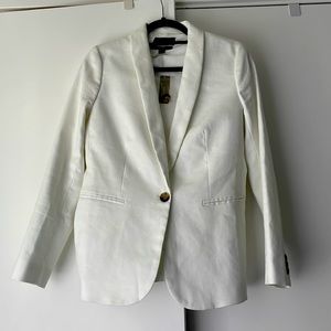 White J Crew Linen Blazer